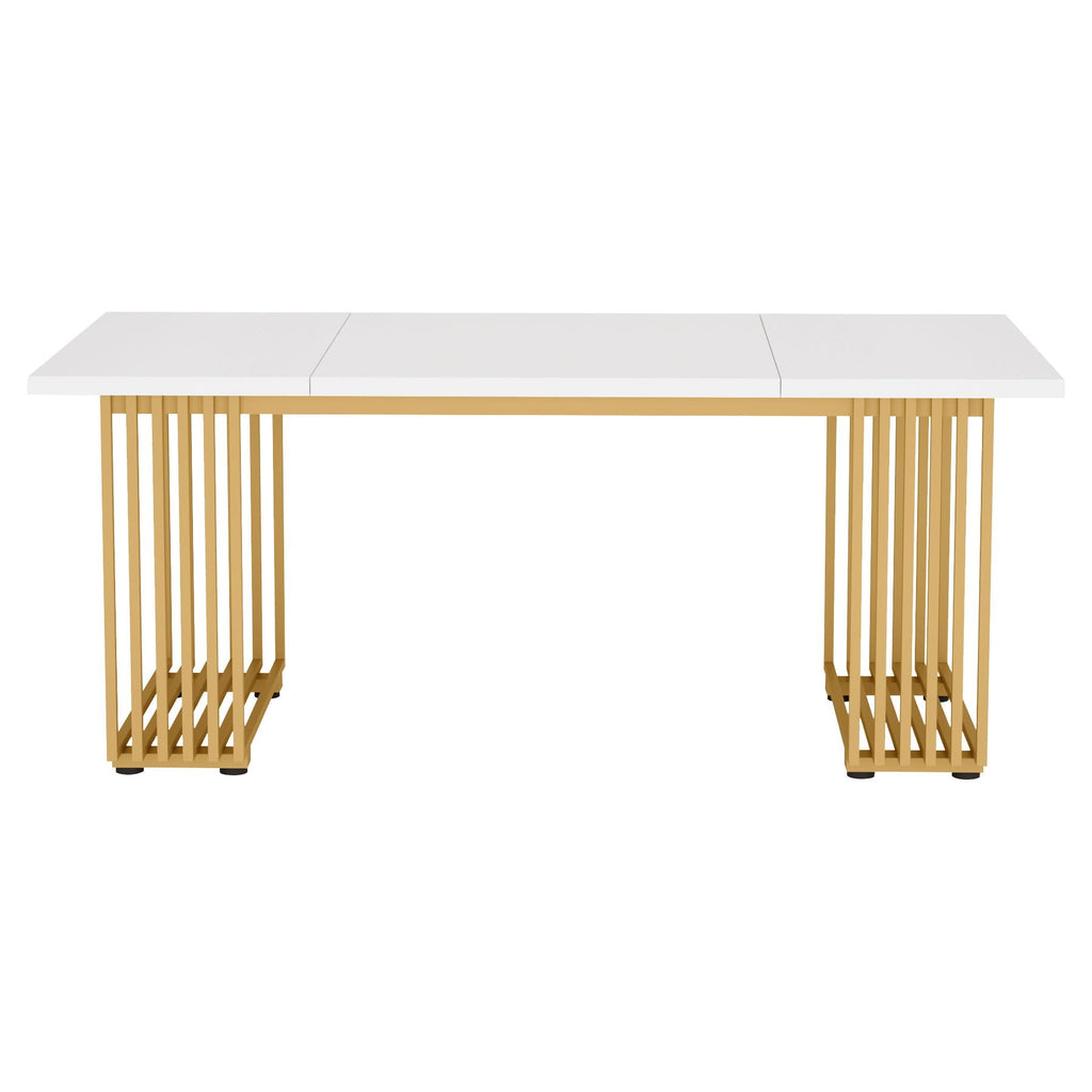 Office Executive Desk For Home Office - White / Gold