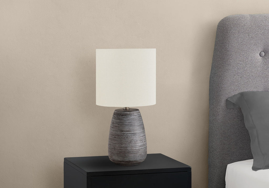 Contemporary Ceramic Table Lamp in Gray and Cream