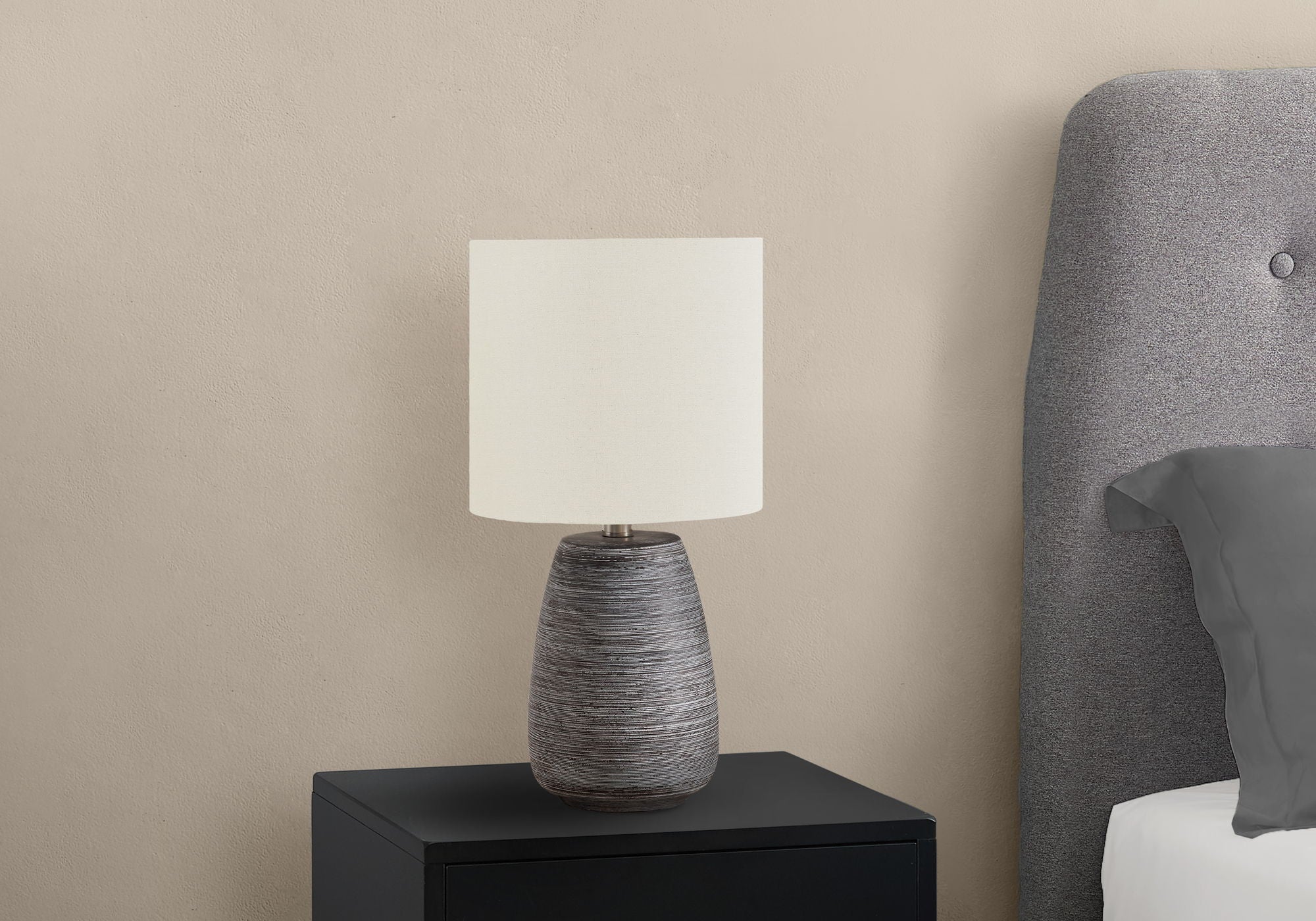 Contemporary Ceramic Table Lamp in Gray and Cream