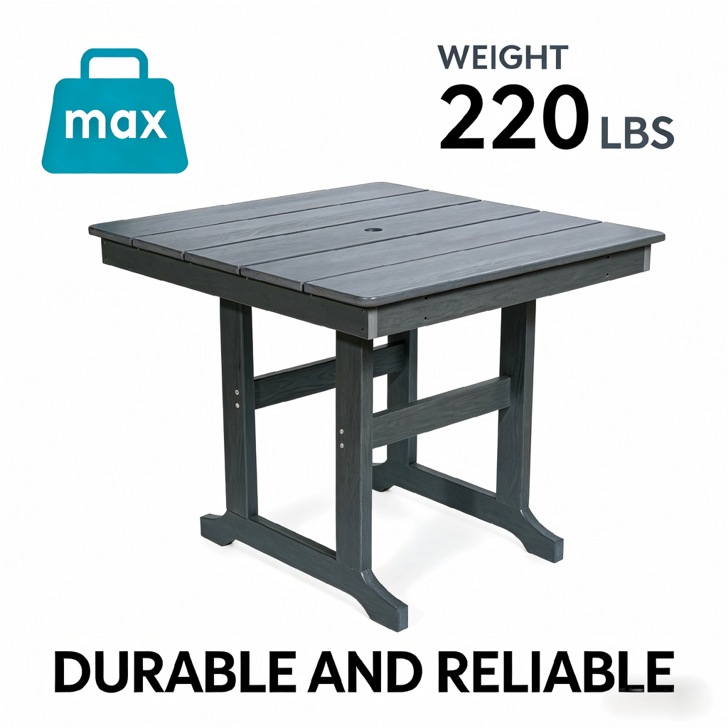 HDPE Outdoor Patio Dining Set with Table and 4 Chairs