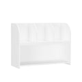 Bookcase With 4 Compartments, Storage Shelf For Toys And Books - White