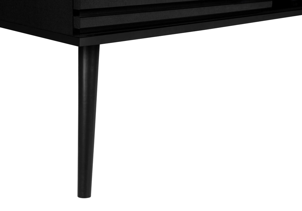 Contemporary 72-Inch Black TV Stand with Storage