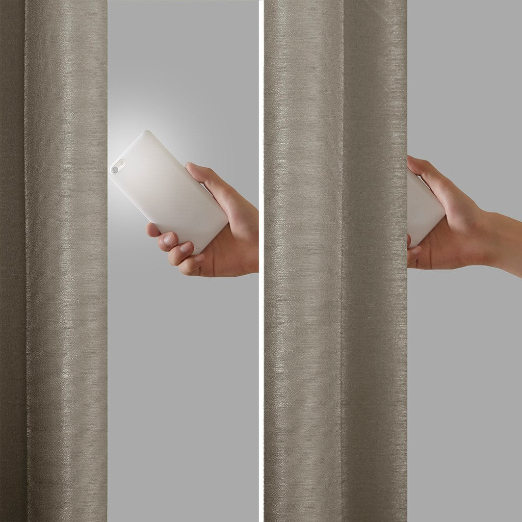 Twist Tab Total Blackout Window Curtain Panel Pewter 50x95