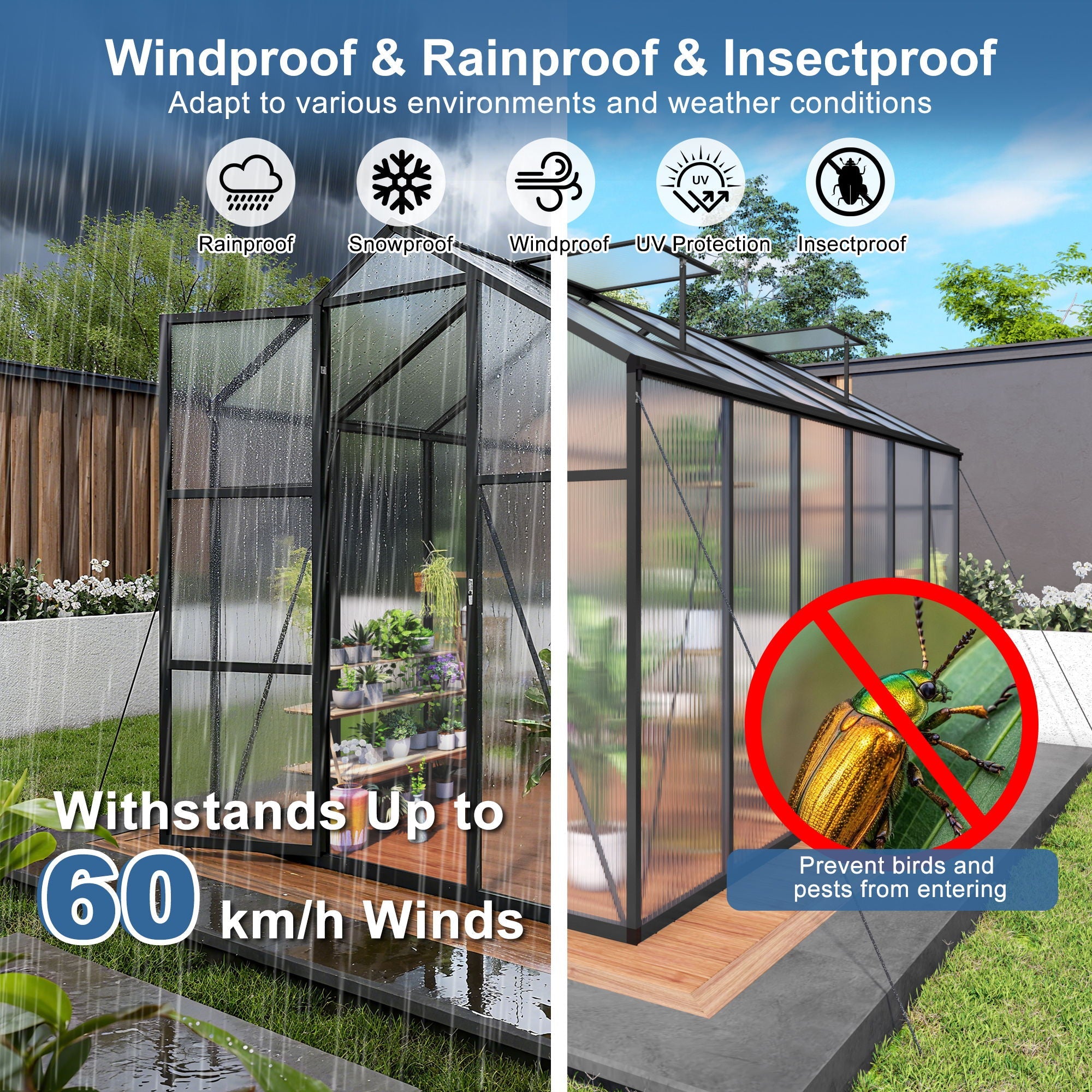 Gain Height Windproof house With Raised Base