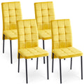 High Back Nordic Dining Chair Modern Fabric Chair With Legs (Set of 2)