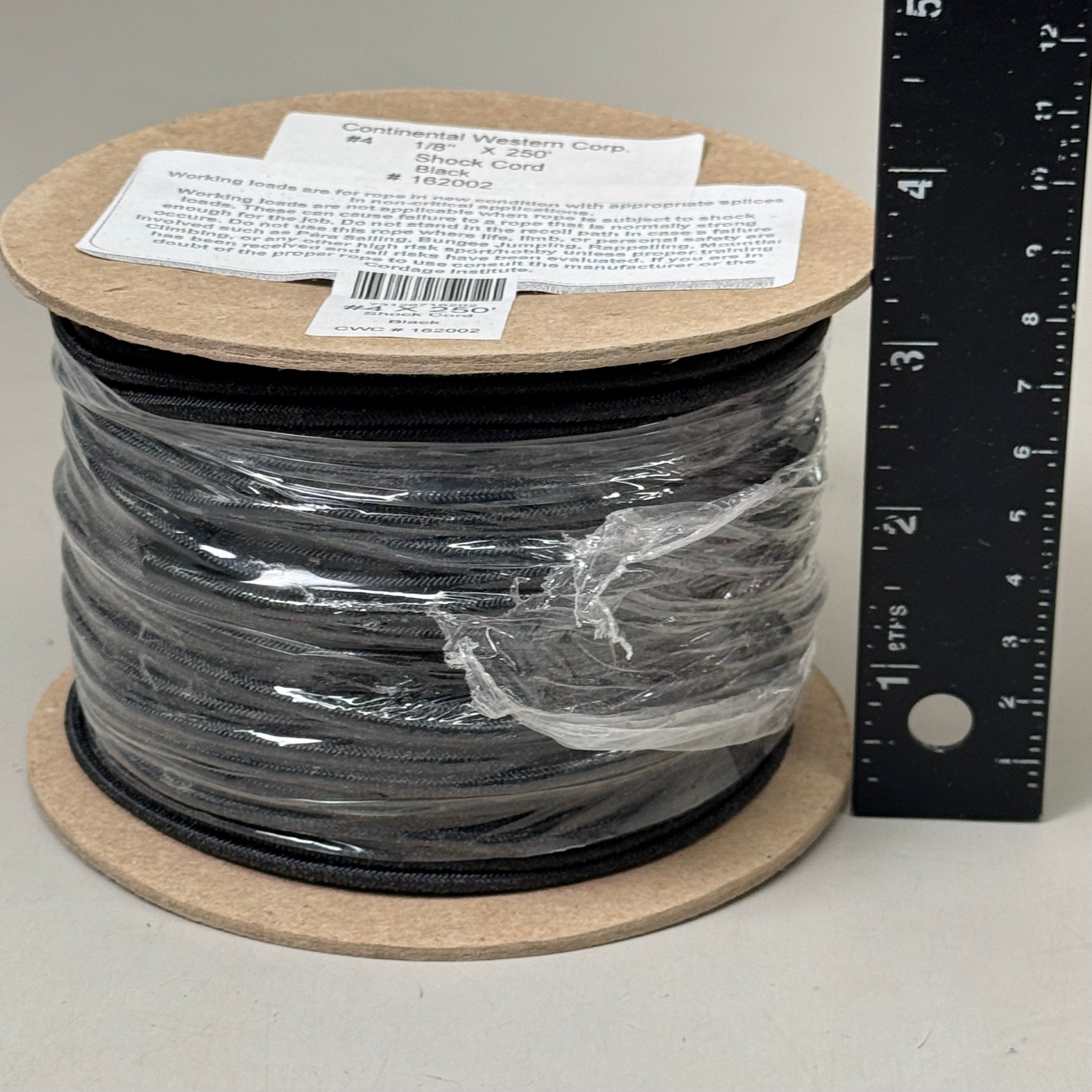 CWC (2 PACK) Rubber Shock Cord Filament Rubber - 1/8" x 250' Black 162002