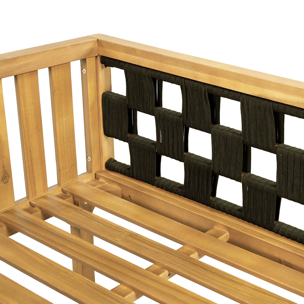 Three-Seater Outdoor Daybed - Acacia Wood Teak Finish Frame