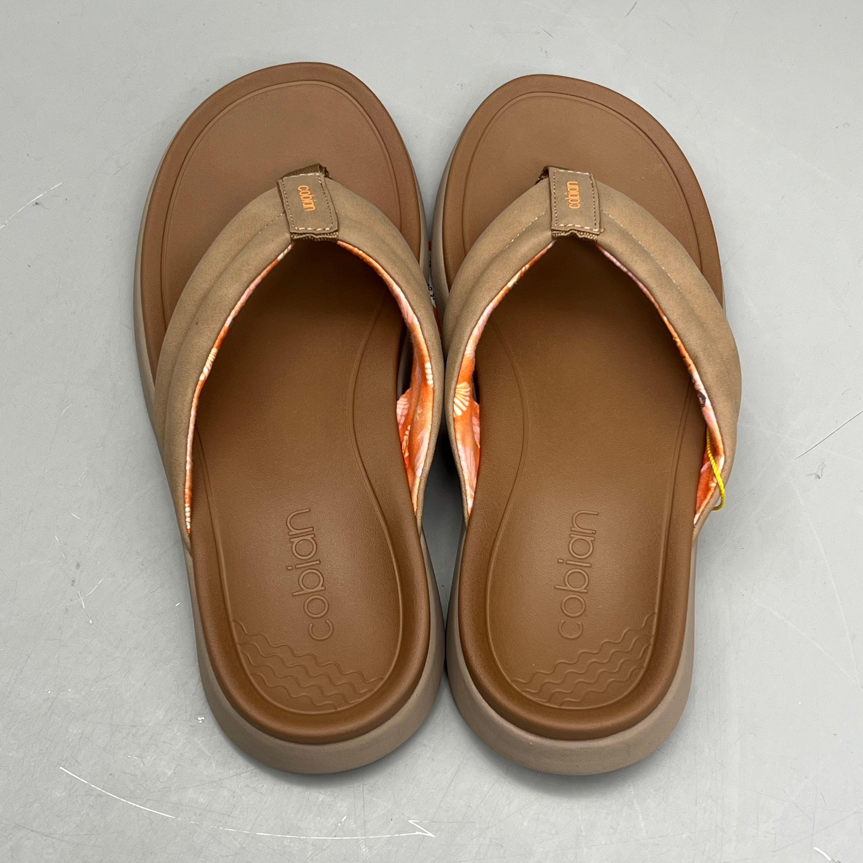 COBIAN Darby Synthetic Suede Strap Sandals Women's Sz 8, EU 38 Tan DAR24-230-8