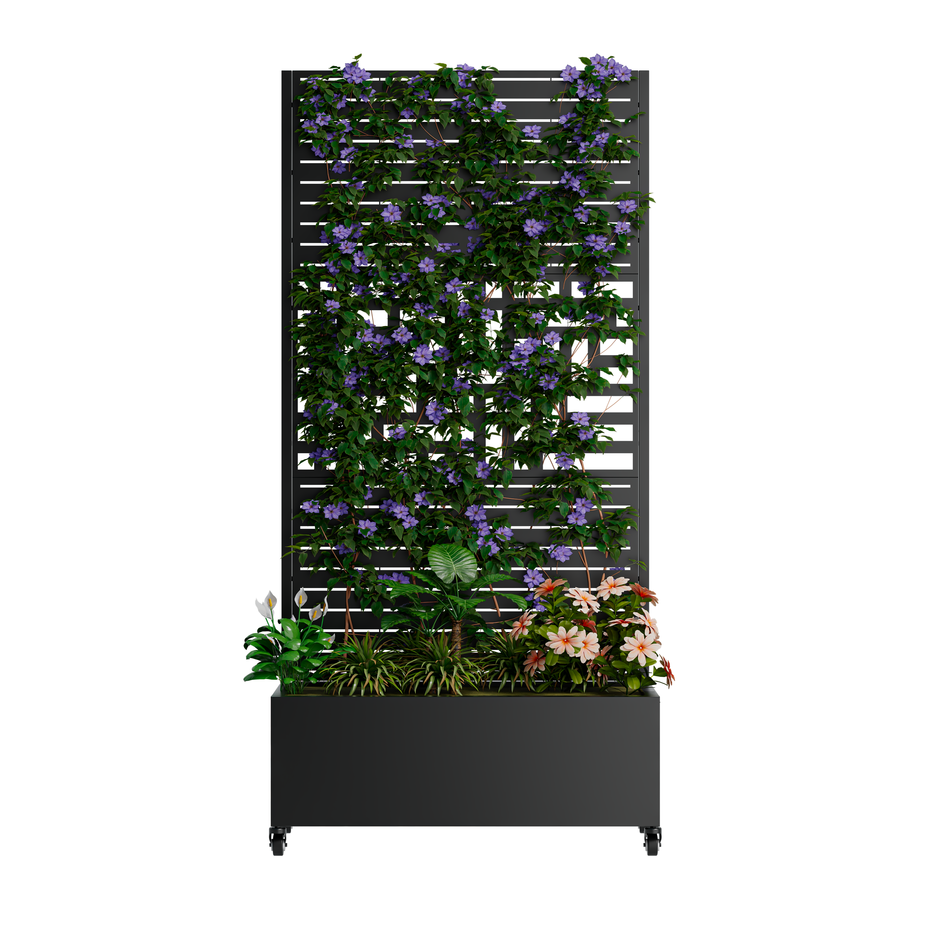 Metal Planter Box with Trellis, 73"x35"x16" Raised Garden Bed
