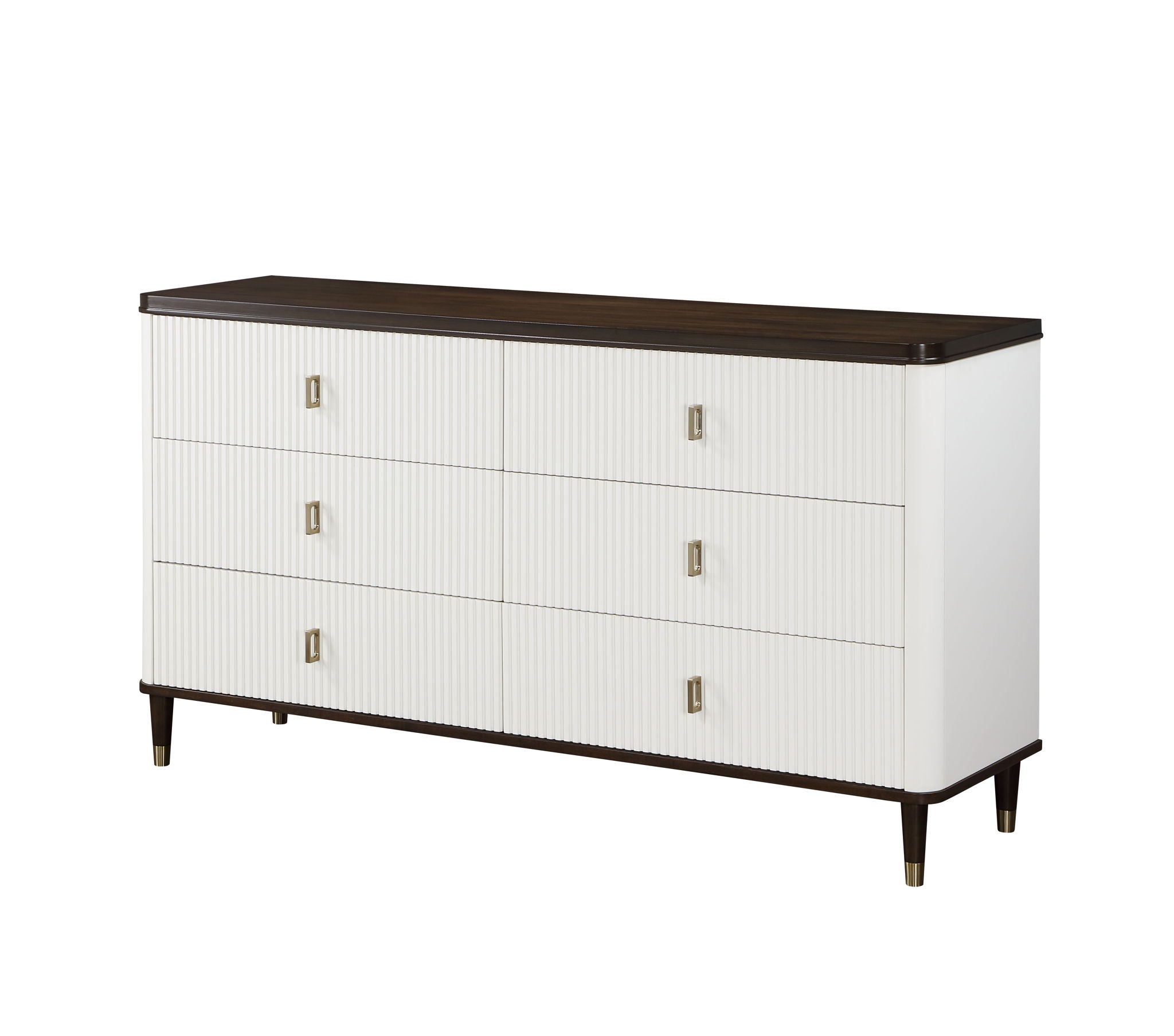 Carena Dresser with Jewelry Tray - White / Walnut