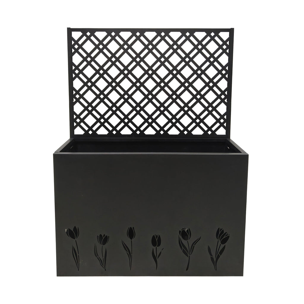Tall Metal Planter Raised Garden Bed with Trellis
