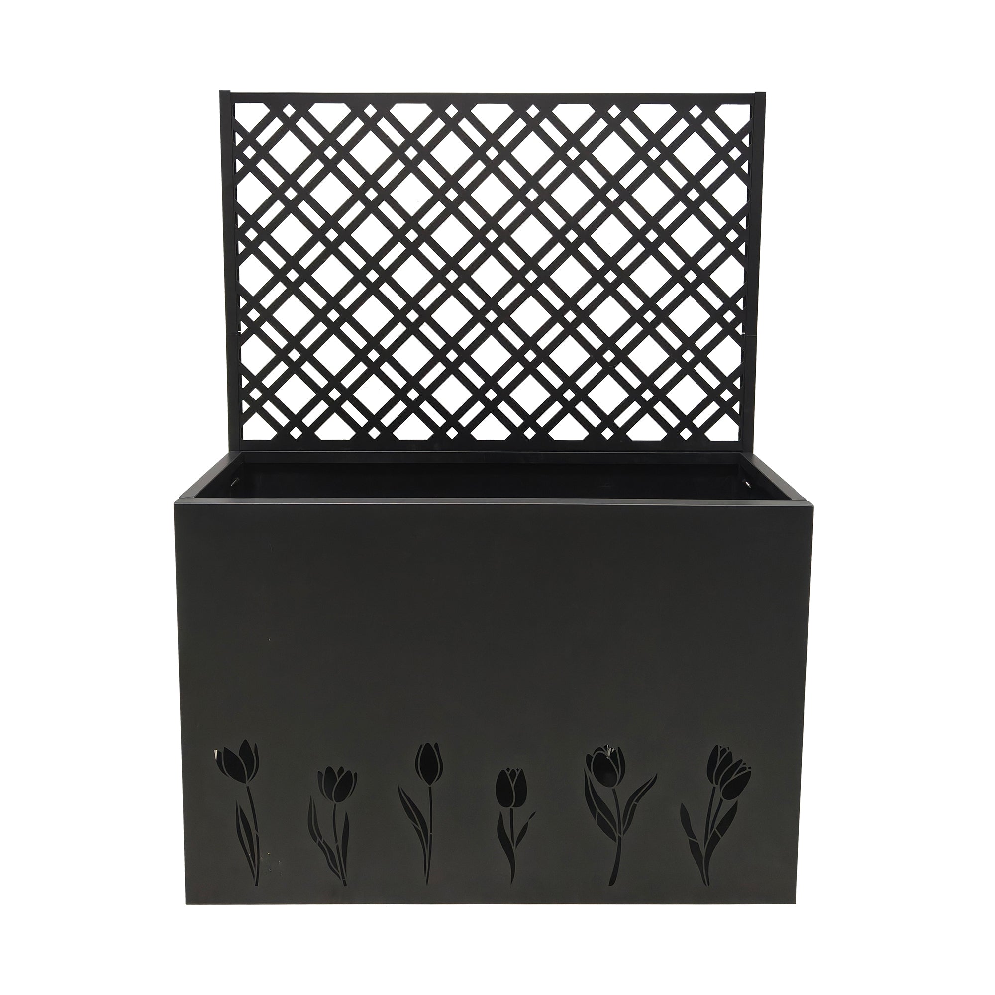 Tall Metal Planter Raised Garden Bed with Trellis