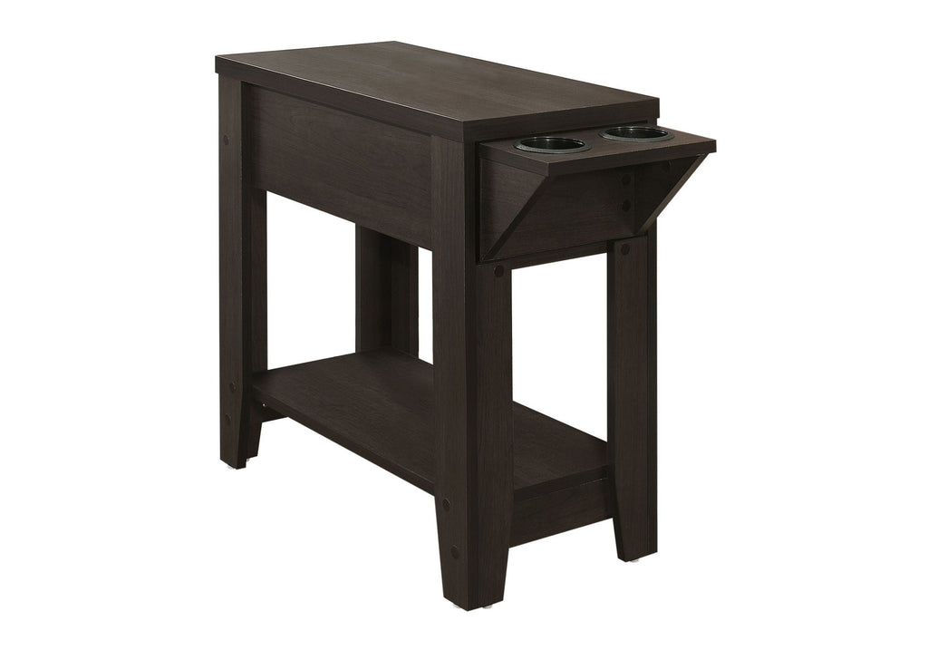 Accent Side Table with Storage and Built-In Lamp