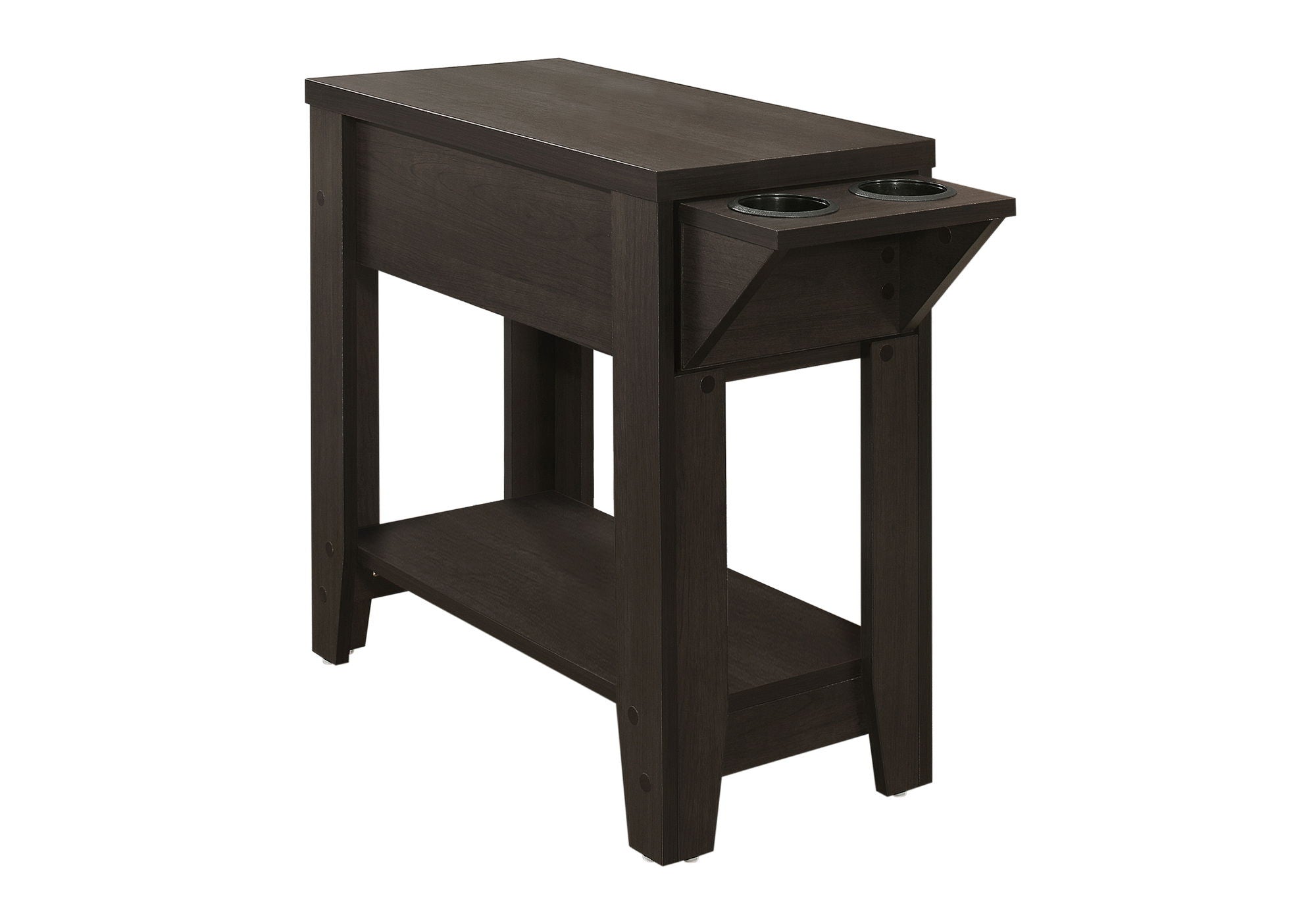 Accent Side Table with Storage and Built-In Lamp
