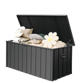 190 Gallon Metal Deck Box, Waterproof Steel Outdoor Storage Bench