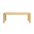 Angie Bench Outdoor Seating Acacia Wood Faux Rattan - Teak