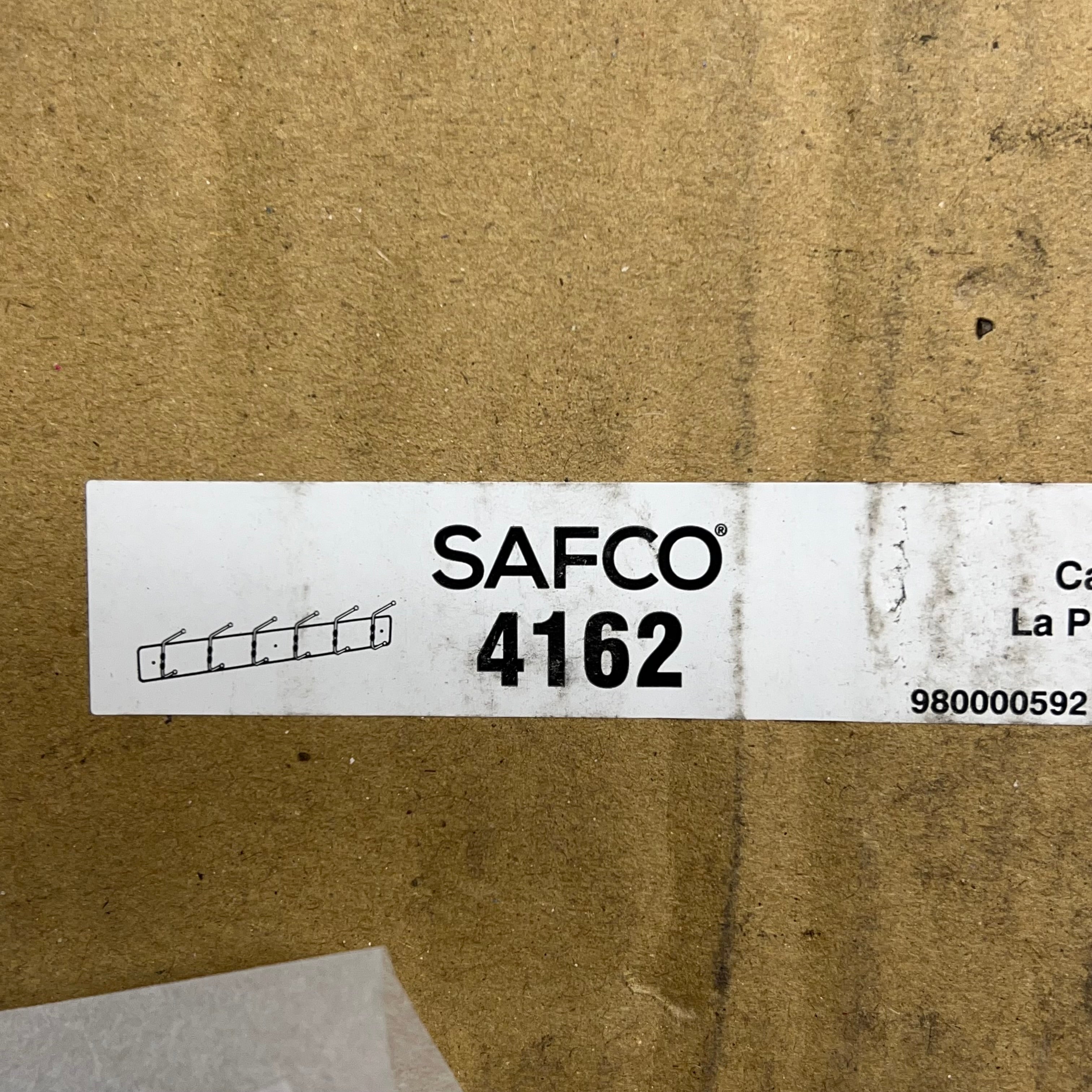SAFCO Satin Metal Six-Peg Coat Hook Wall Mount Rack 6 Pegs 36" L  Silver 4162