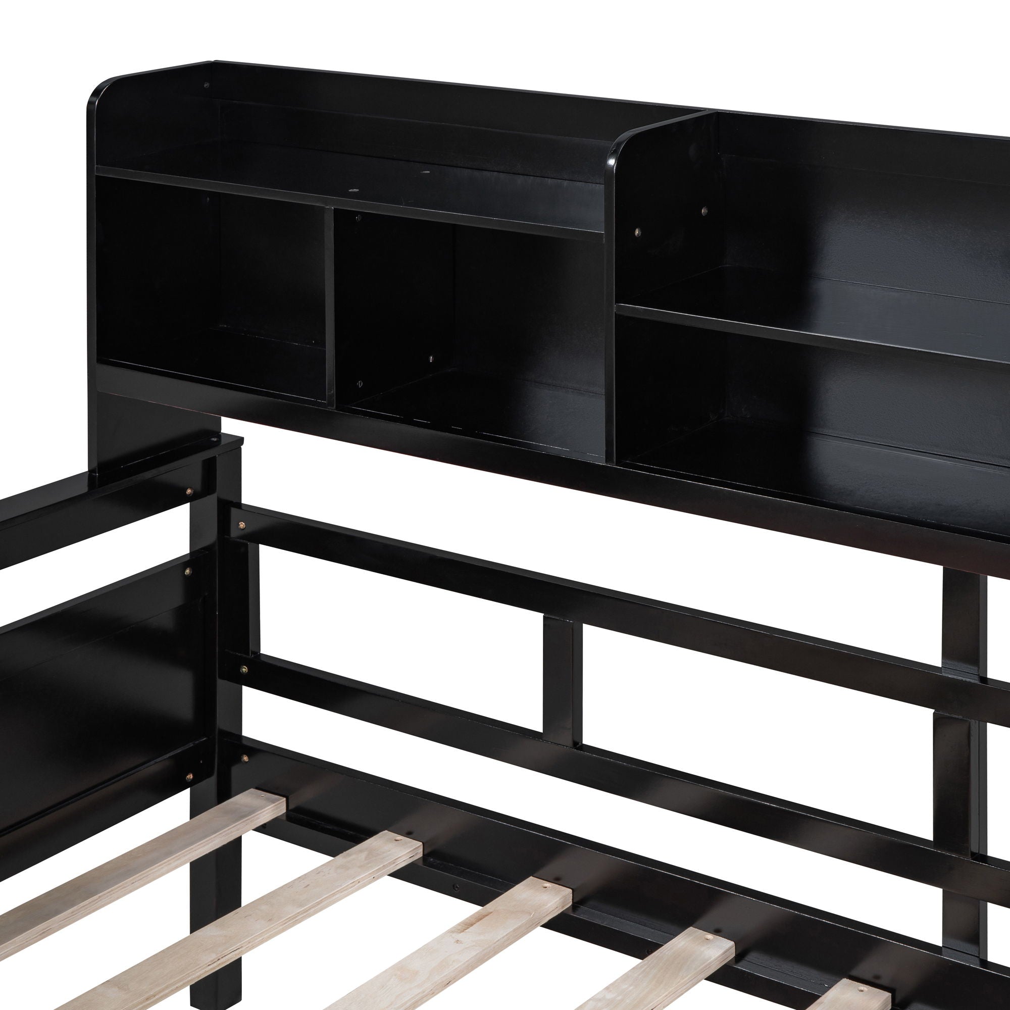 Daybed, Slat Support, With Bedside Shelves And 2 Drawers