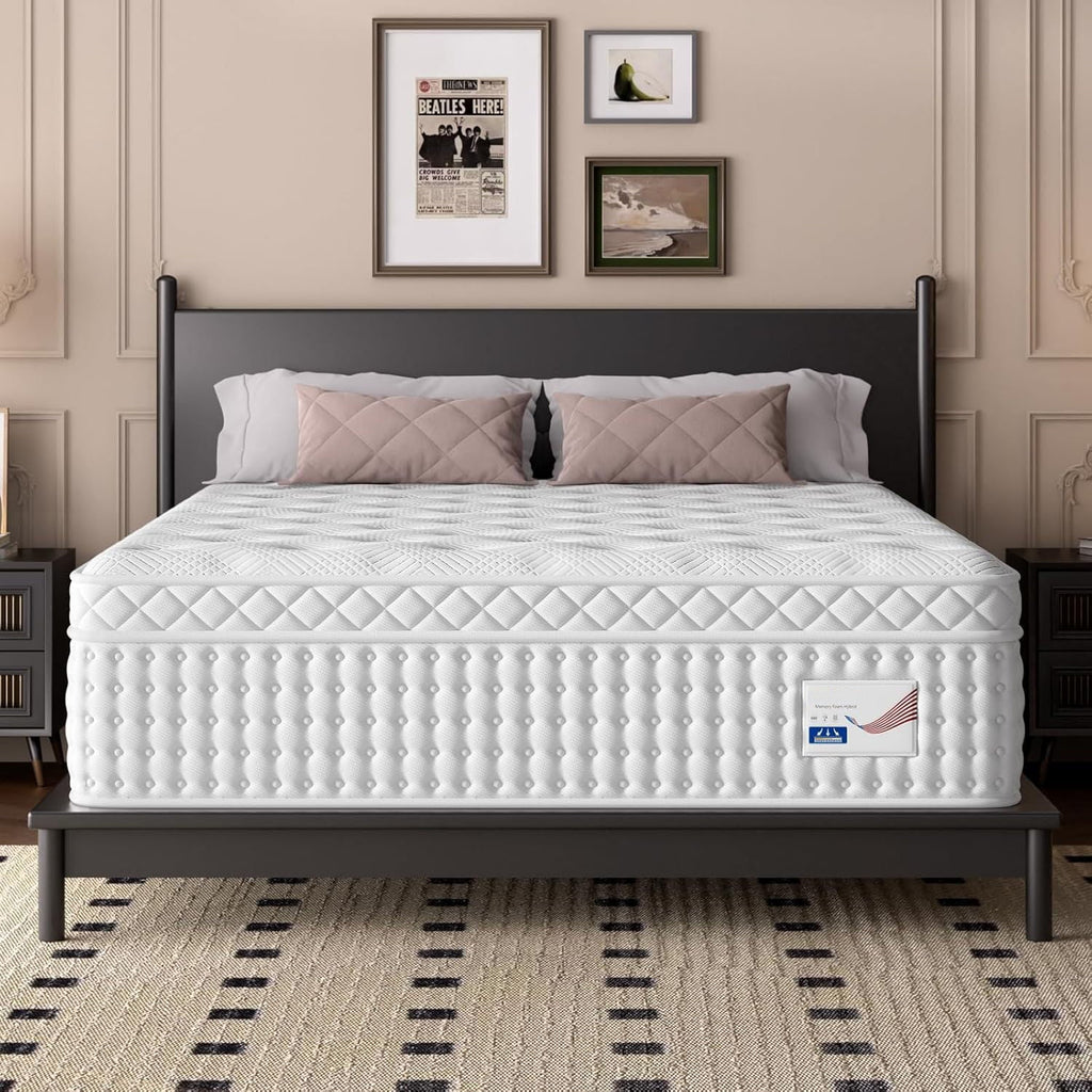 14" King Hybrid Mattress, Memory Foam & Pocket Spring Bed
