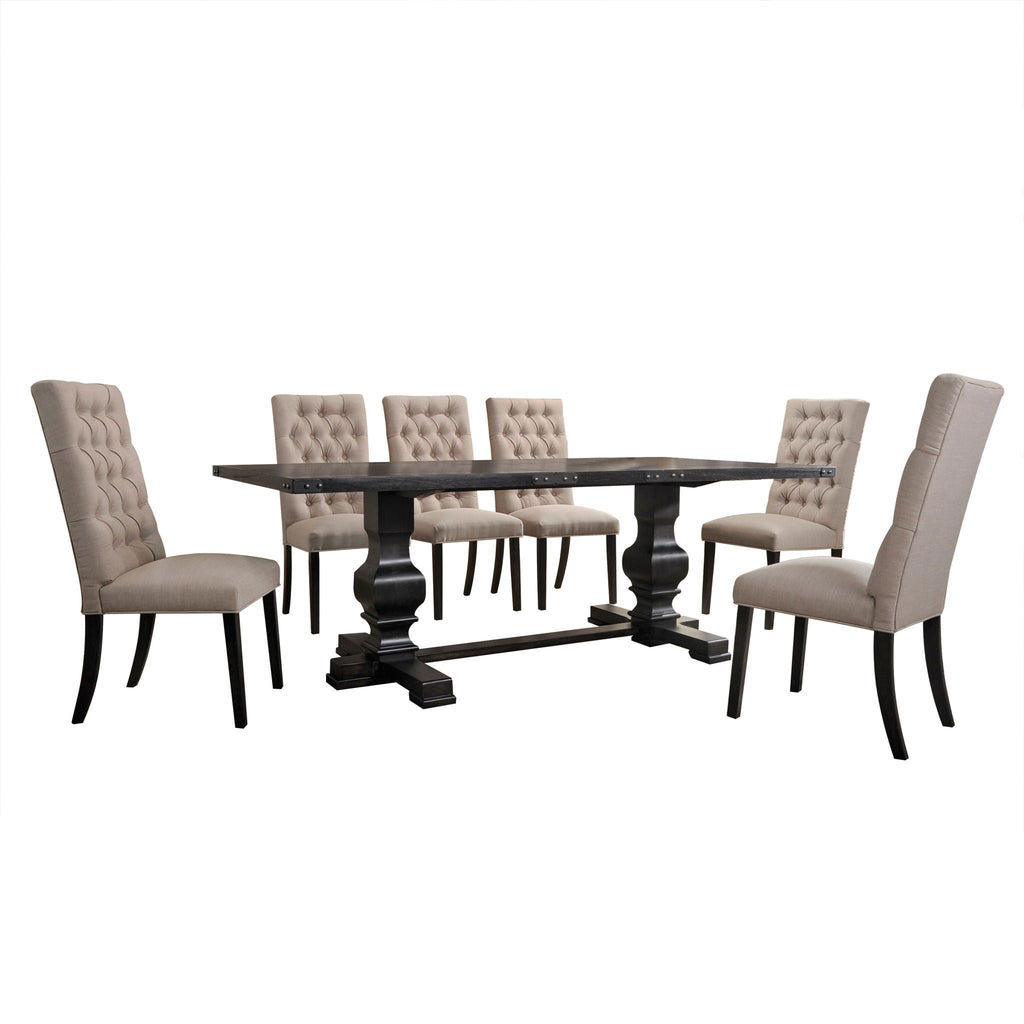 Morland 7 Pieces Dining Room Set - Black