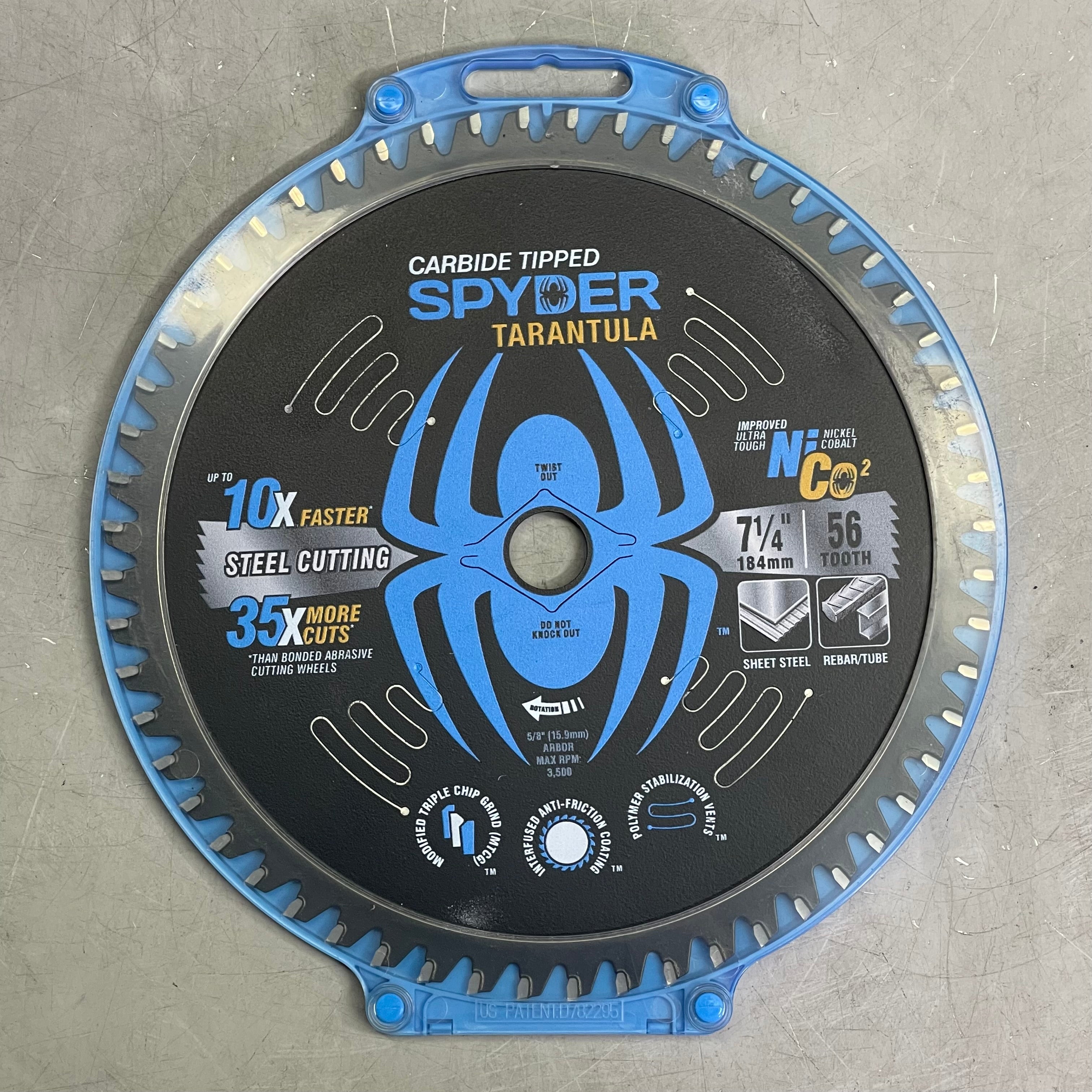 SPYDER Tarantula Steel Cutting Circular Saw Blade 56-Tooth, 7-1/4" Black 13502