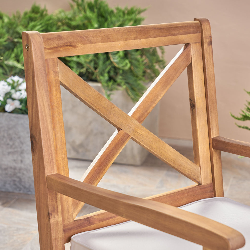 Perla Dining Chair 2-Piece Set with Cream Cushions