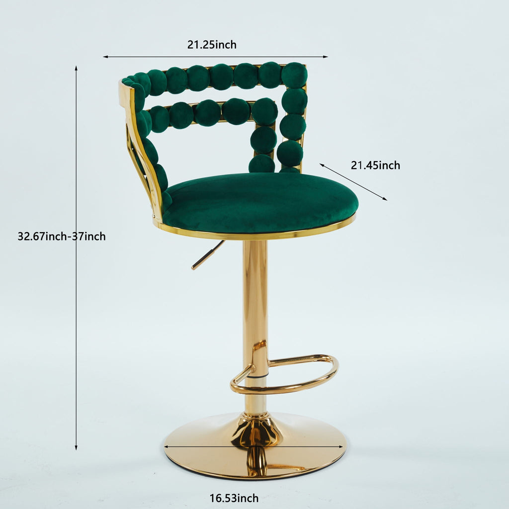 Modern Bar Chair With Iron Tube Legs, Soft Cushions And Comfortable Backrest (Set of 2)