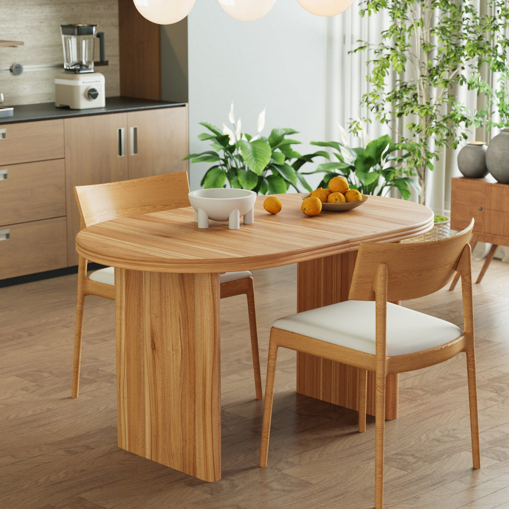 Modern Extendable Dining Table with Removable Extension Leaves