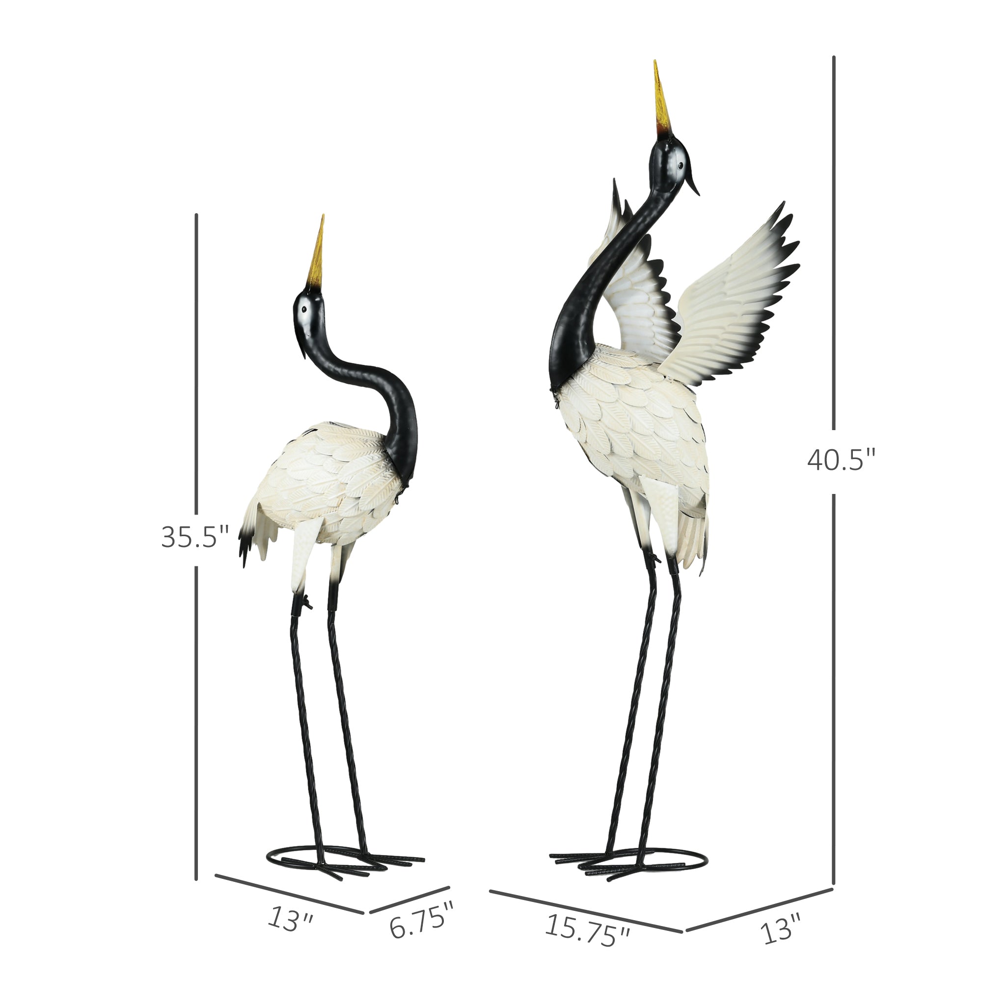 Outsunny Heron Garden Statues Set of 2