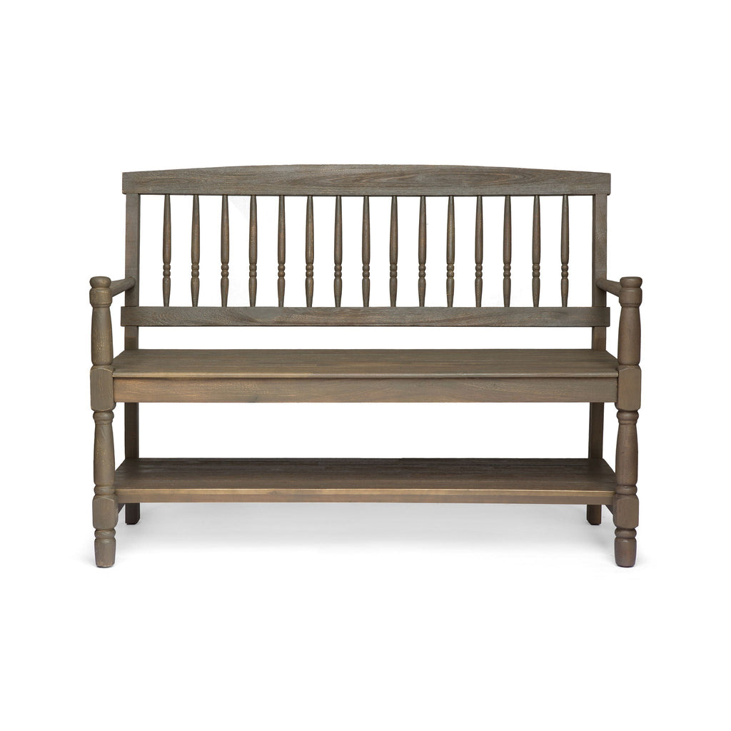 Imperial Bench With Built-In Shelf