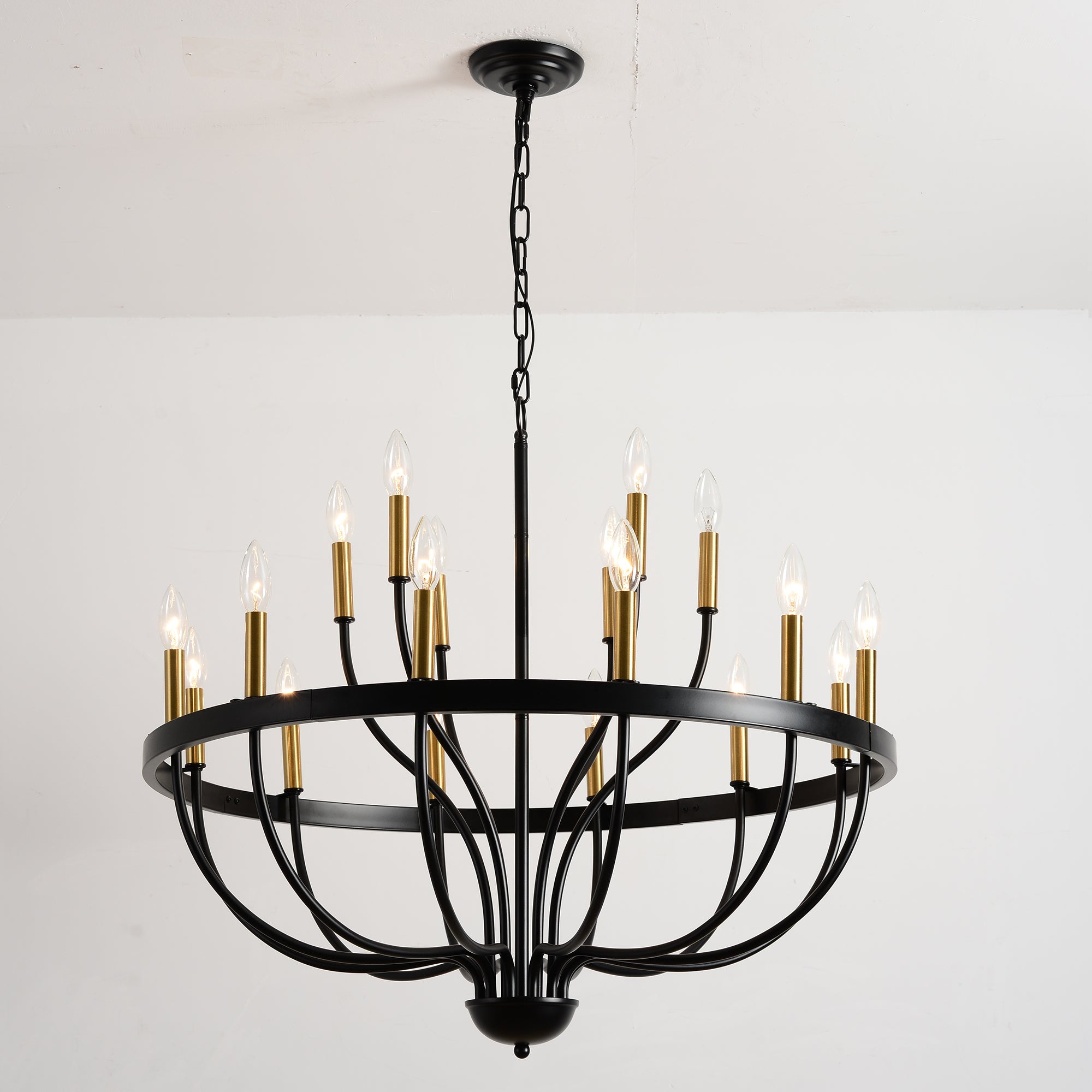 18-Light Industrial Iron Candle Chandelier