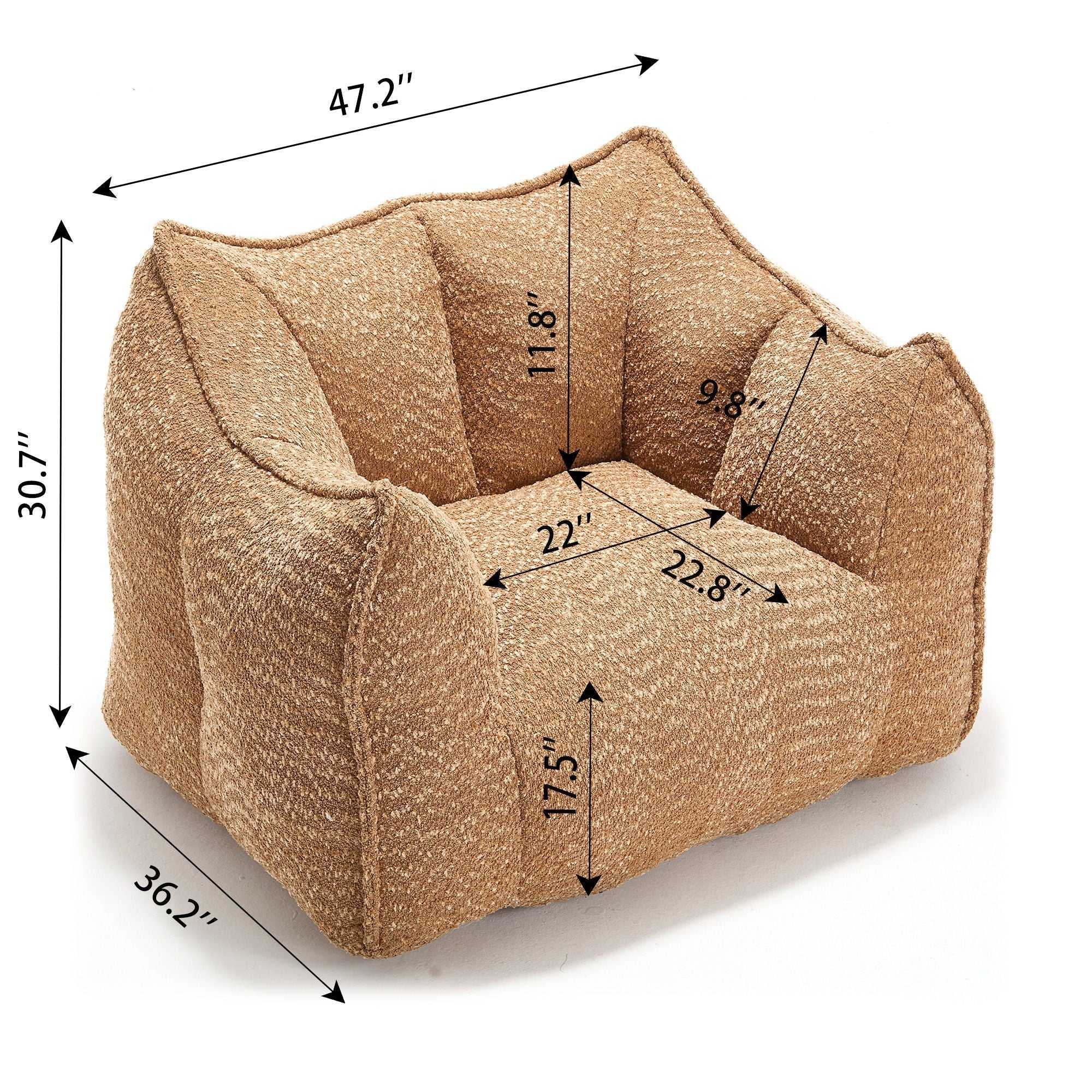 Comfortable Chenille Sofa Chairs With Highly Resilient Foam