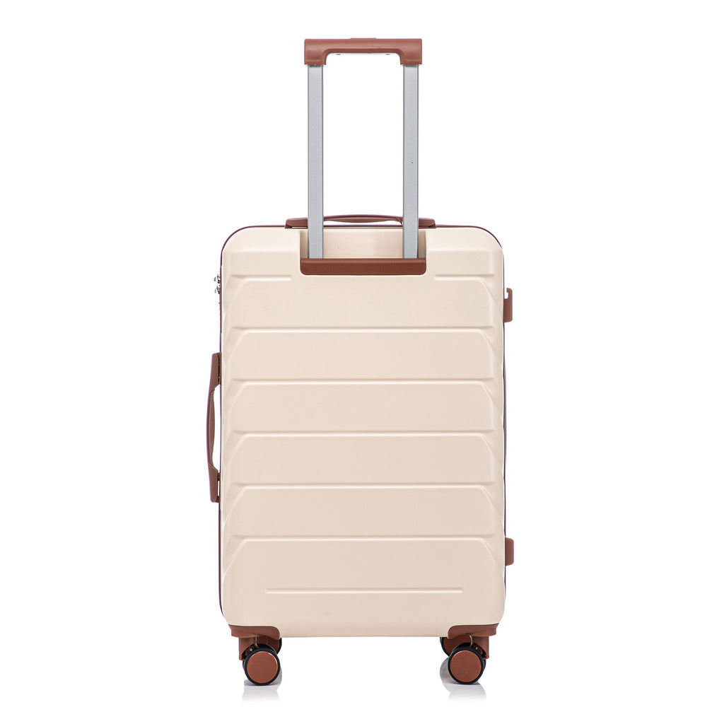 3-Piece ABS Spinner Wheel Luggage Set 20"/24"/28" Beige