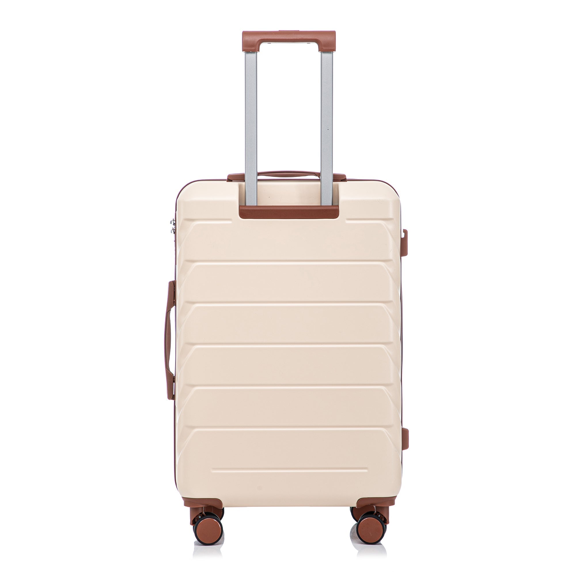 3-Piece ABS Spinner Wheel Luggage Set 20"/24"/28" Beige