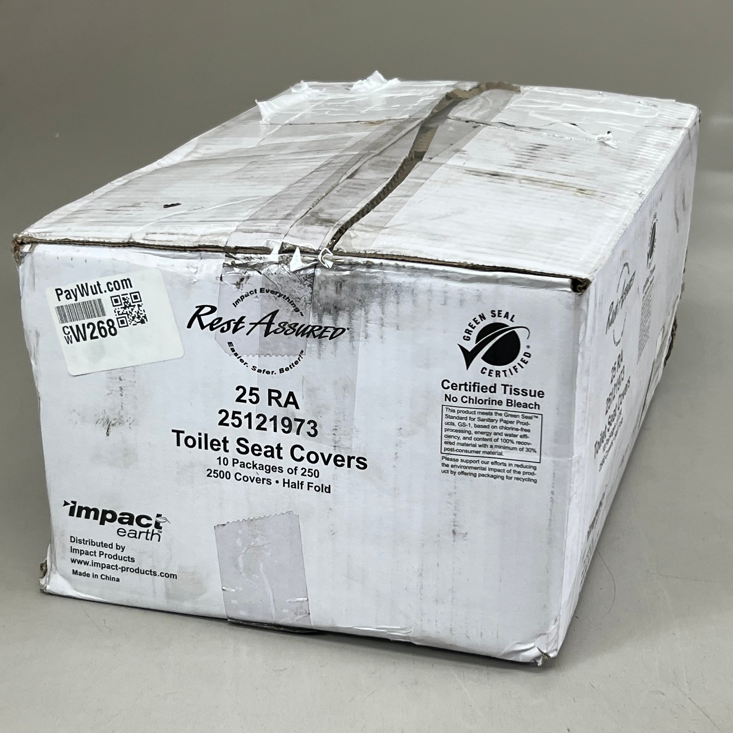 IMPACT EARTH (10 Pack) Toilet Seat Cover 250 toilet seat covers White 25121973