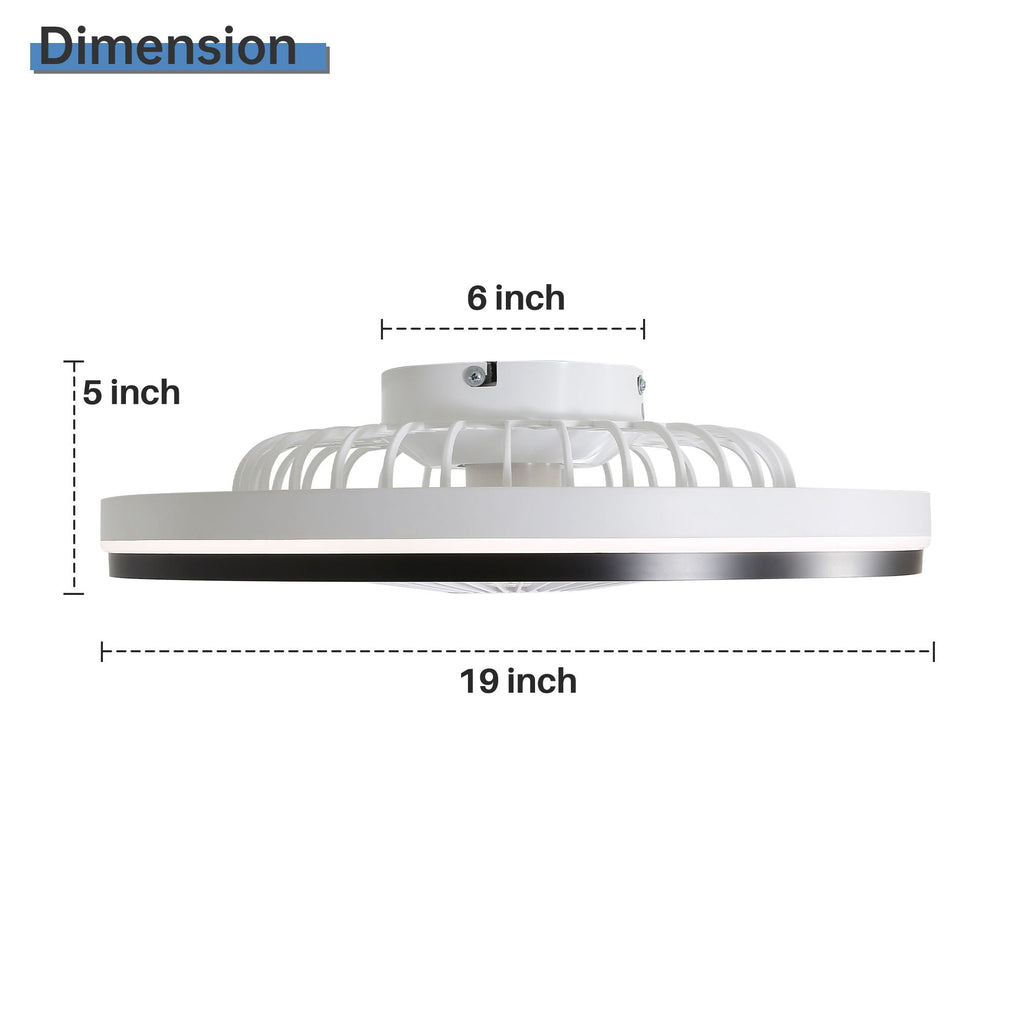 RGB Dimmable LED Enclosed Ceiling Fan with Light - White