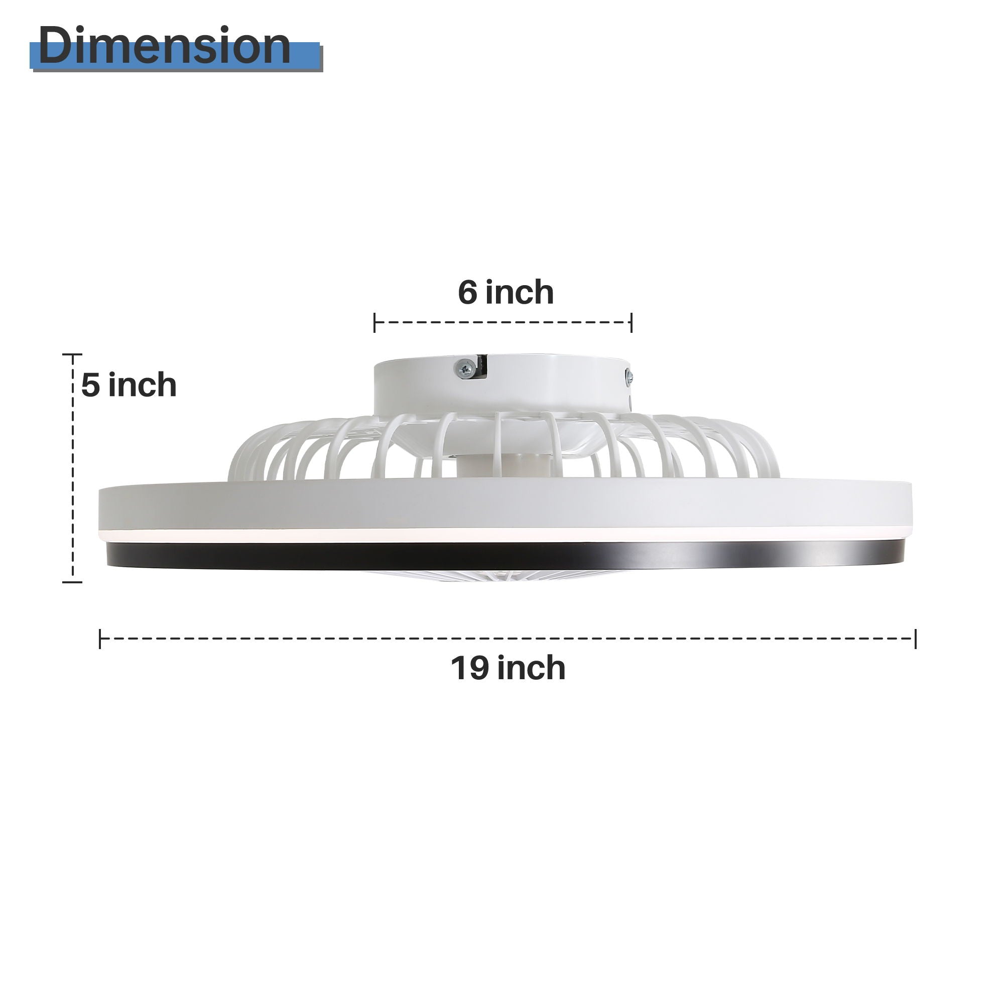 RGB Dimmable LED Enclosed Ceiling Fan with Light - White