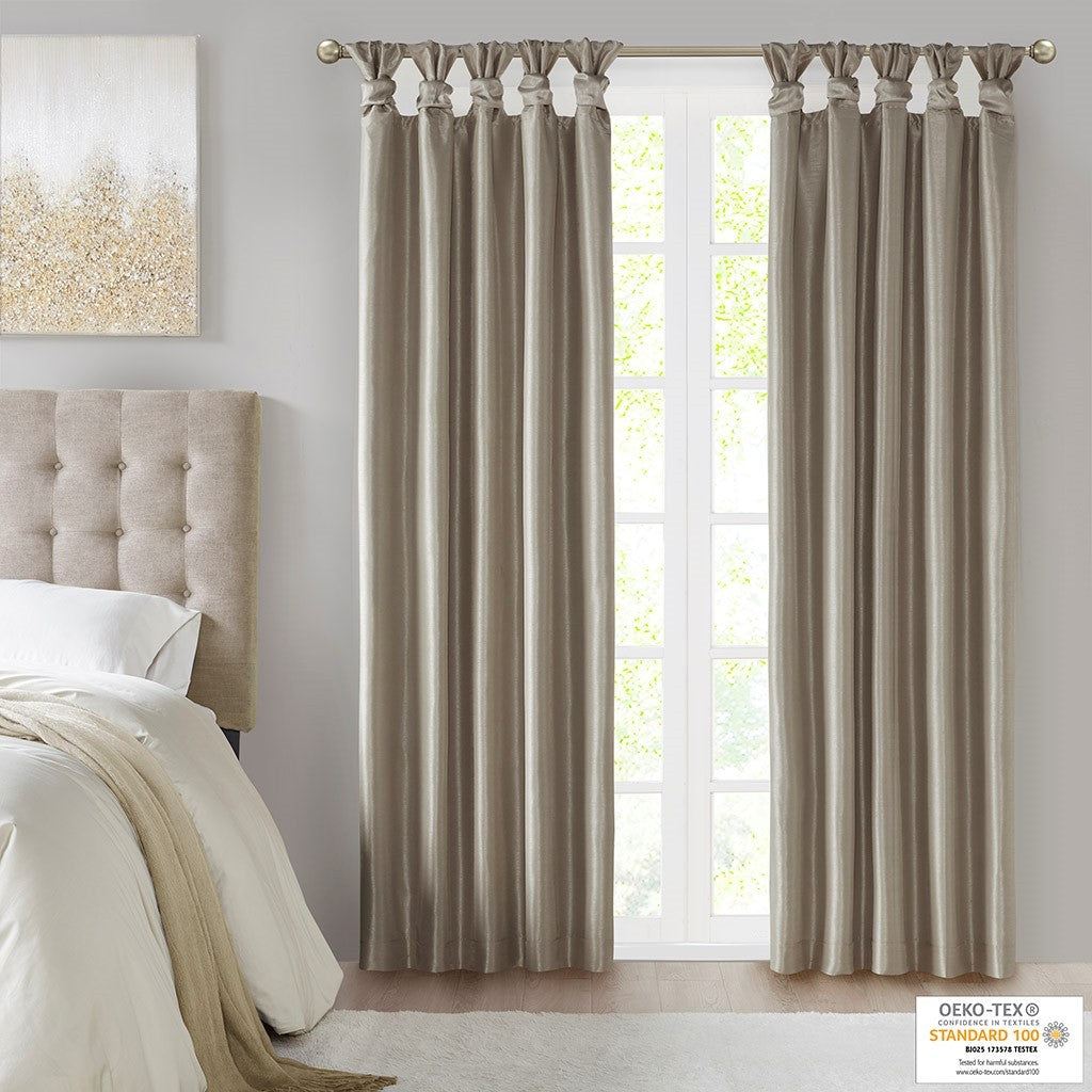 Twist Tab Total Blackout Window Curtain Panel Pewter 50x84