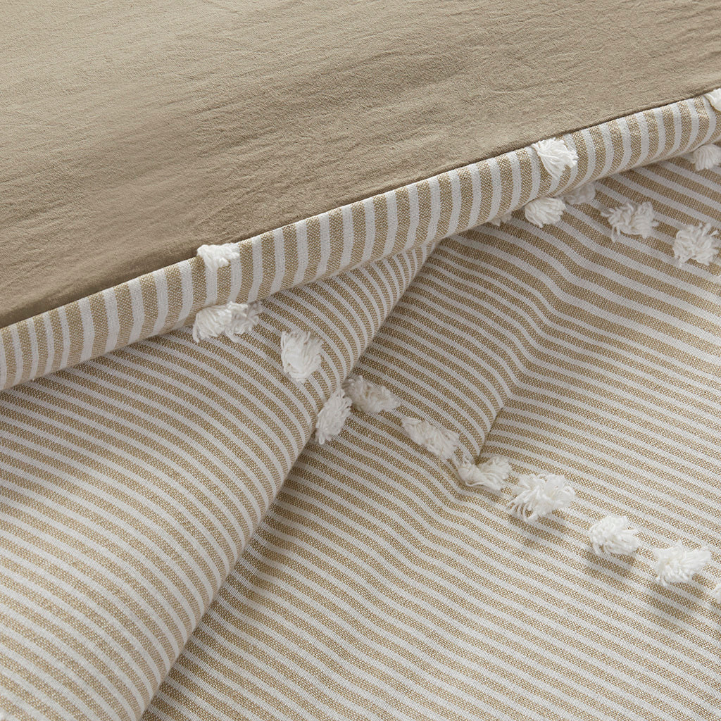 King 3 Piece Cotton Yarn Dyed Comforter Set