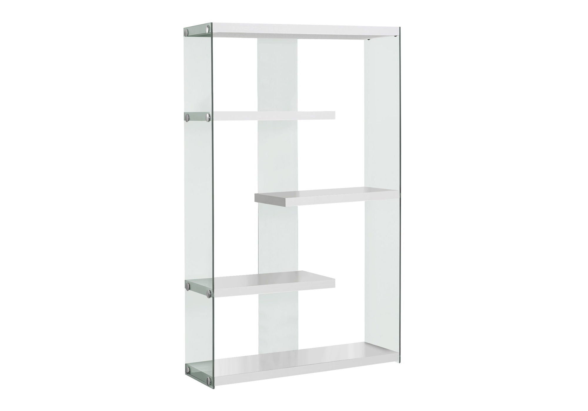 5-Tier Glossy White Bookshelf for Office and Home