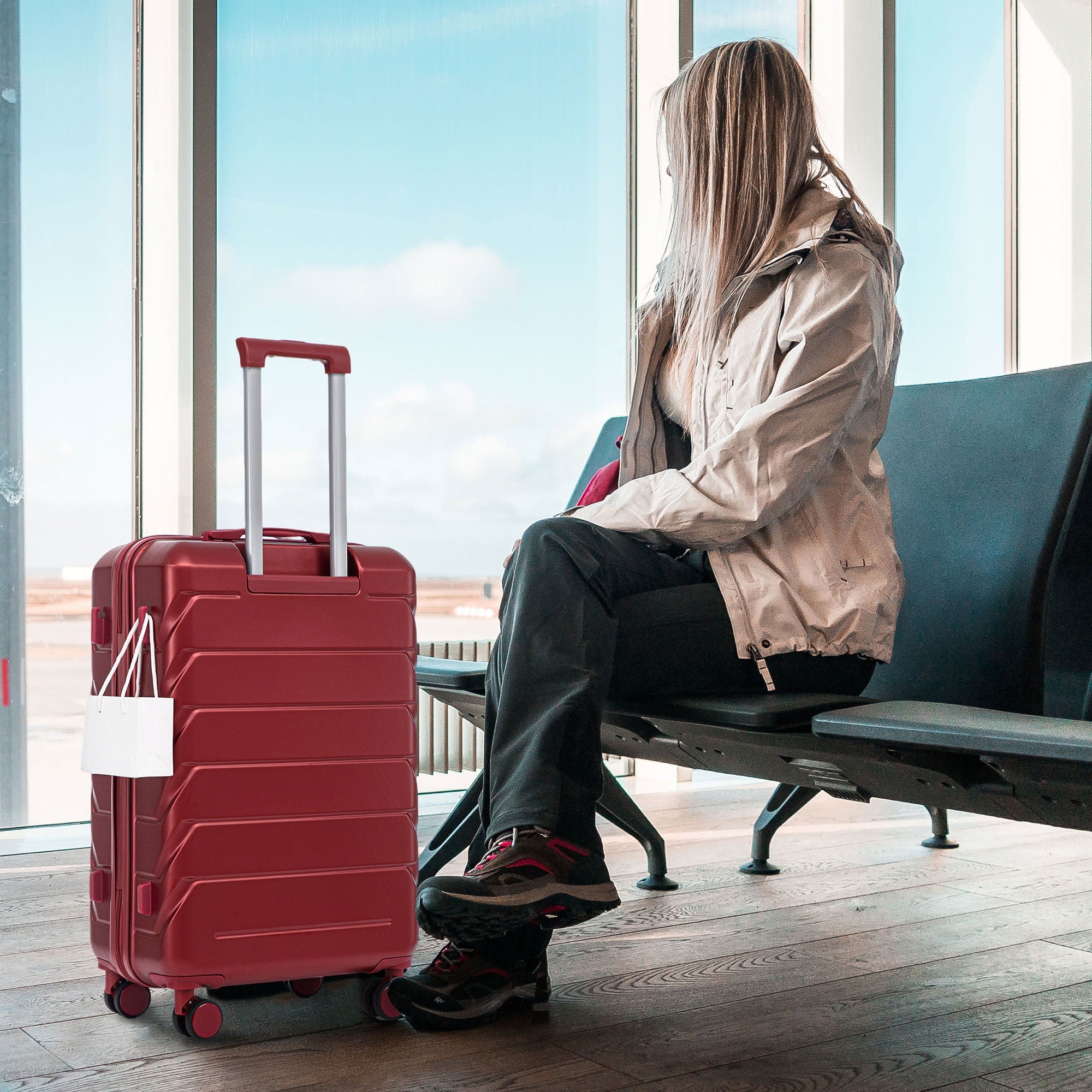 3 Pieces Set 20" / 24" / 28" Spinner Wheel Luggage With Combination Lock
