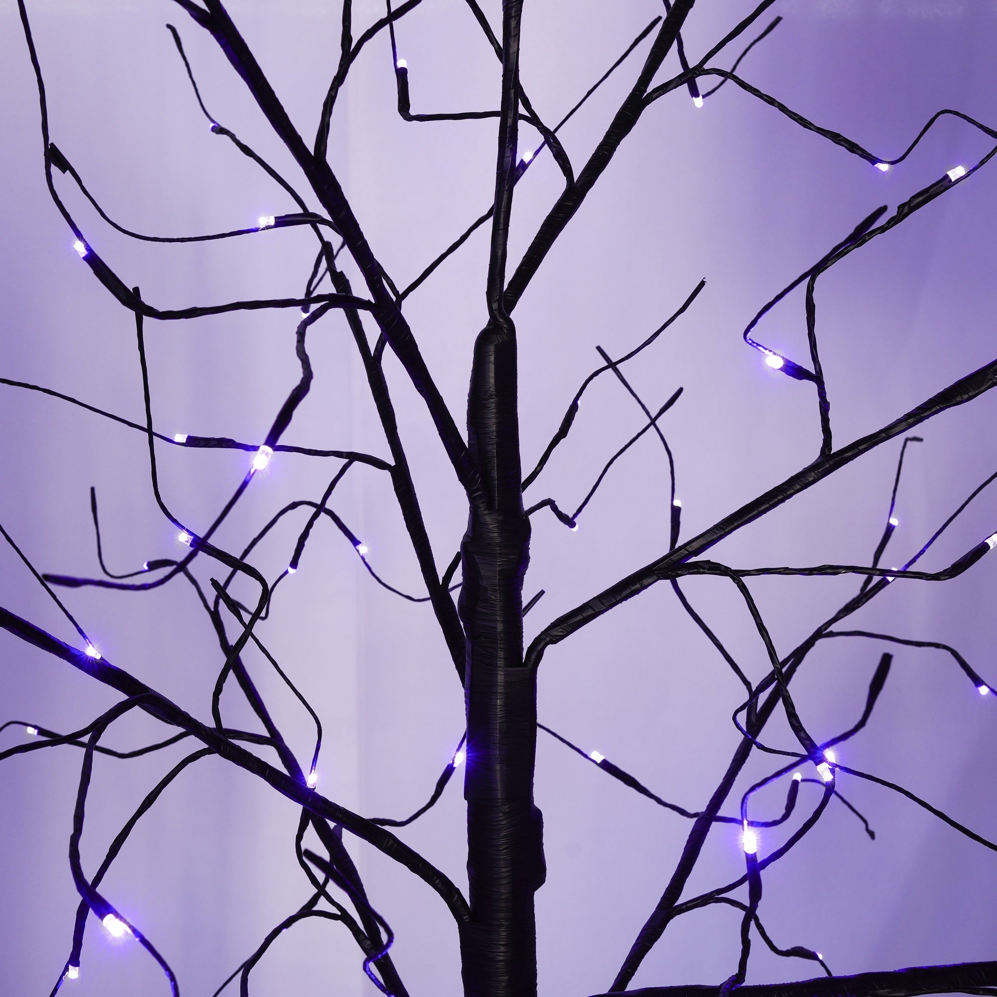 3 Pc Illuminated Halloween Tree with Purple LED Glow