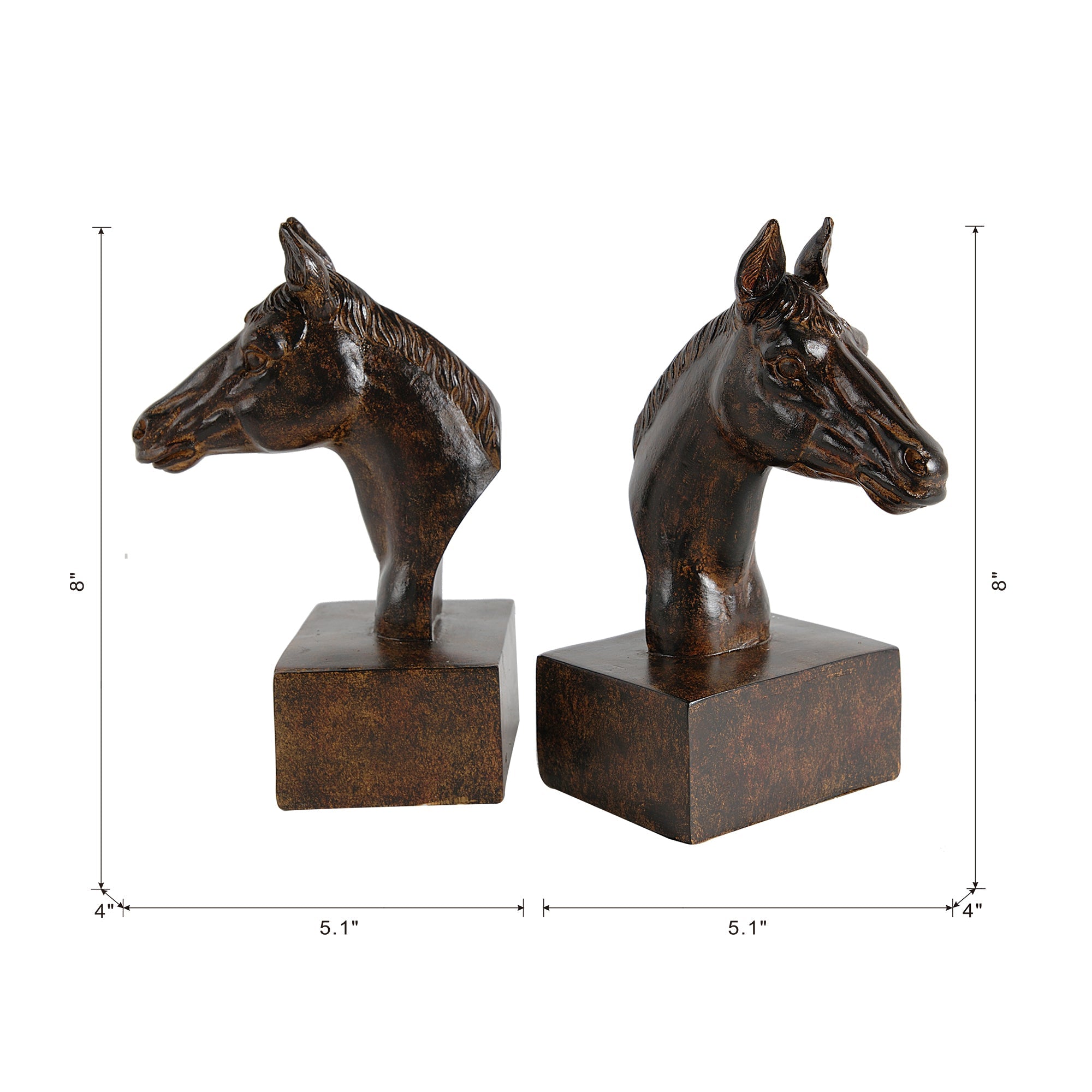 S/2 5.1x4x8' Horse Bookends