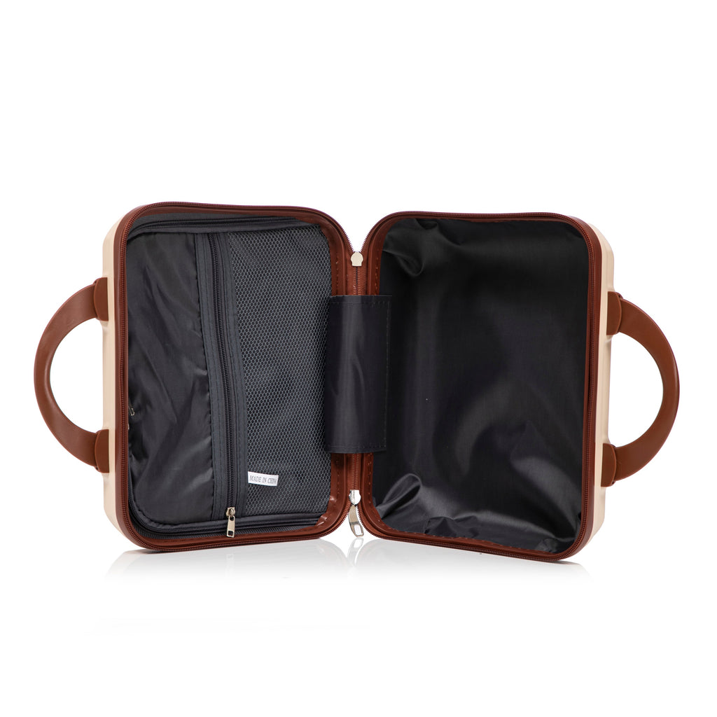 14'/20' 2-Piece Beige ABS Spinner Wheel Luggage Set