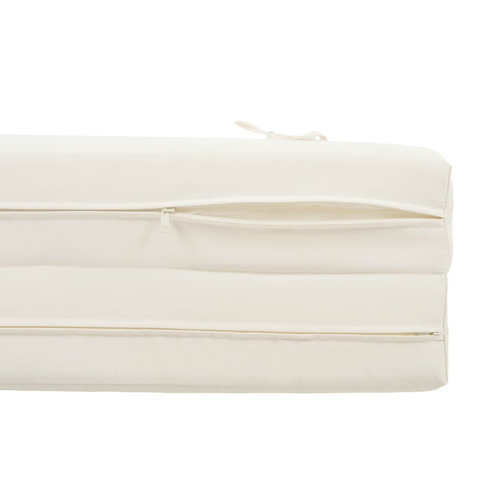 Outdoor Reclining Chair Cushion with Headrest in Beige