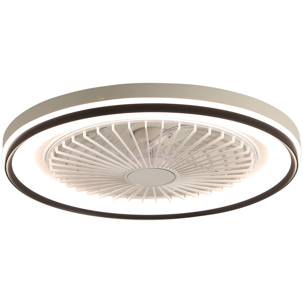 RGB Dimmable LED Enclosed Ceiling Fan with Light - White