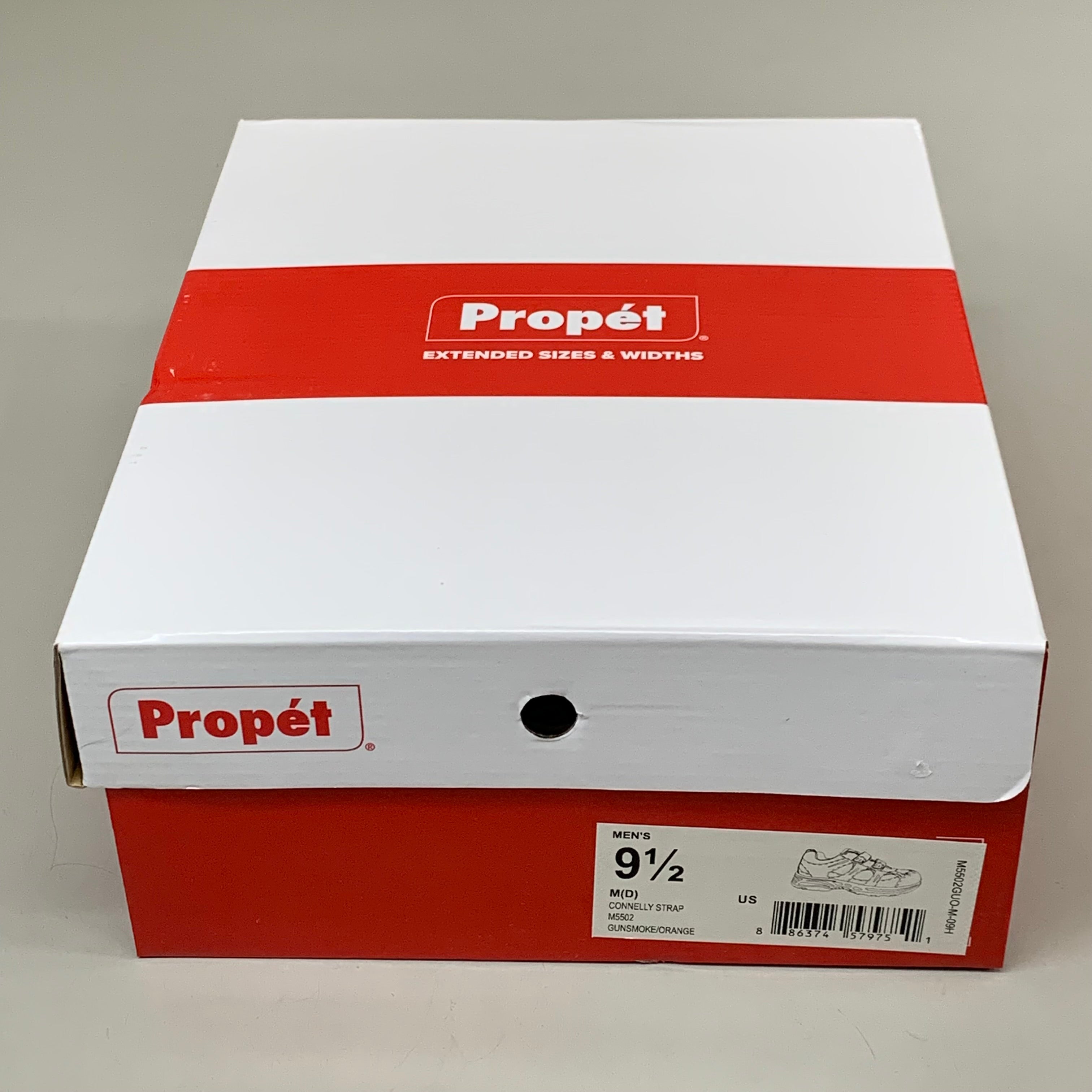 PROPET Connelly Strap Sneaker Shoes M(D) Men's SZ 9.5 Gunsmoke/Orange M5502GUO-M-09H
