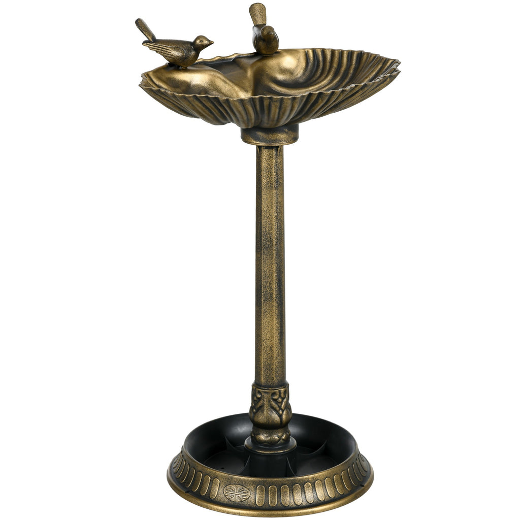 Outsunny 32' Antique Bird Bath with Pedestal Flower Planter Base