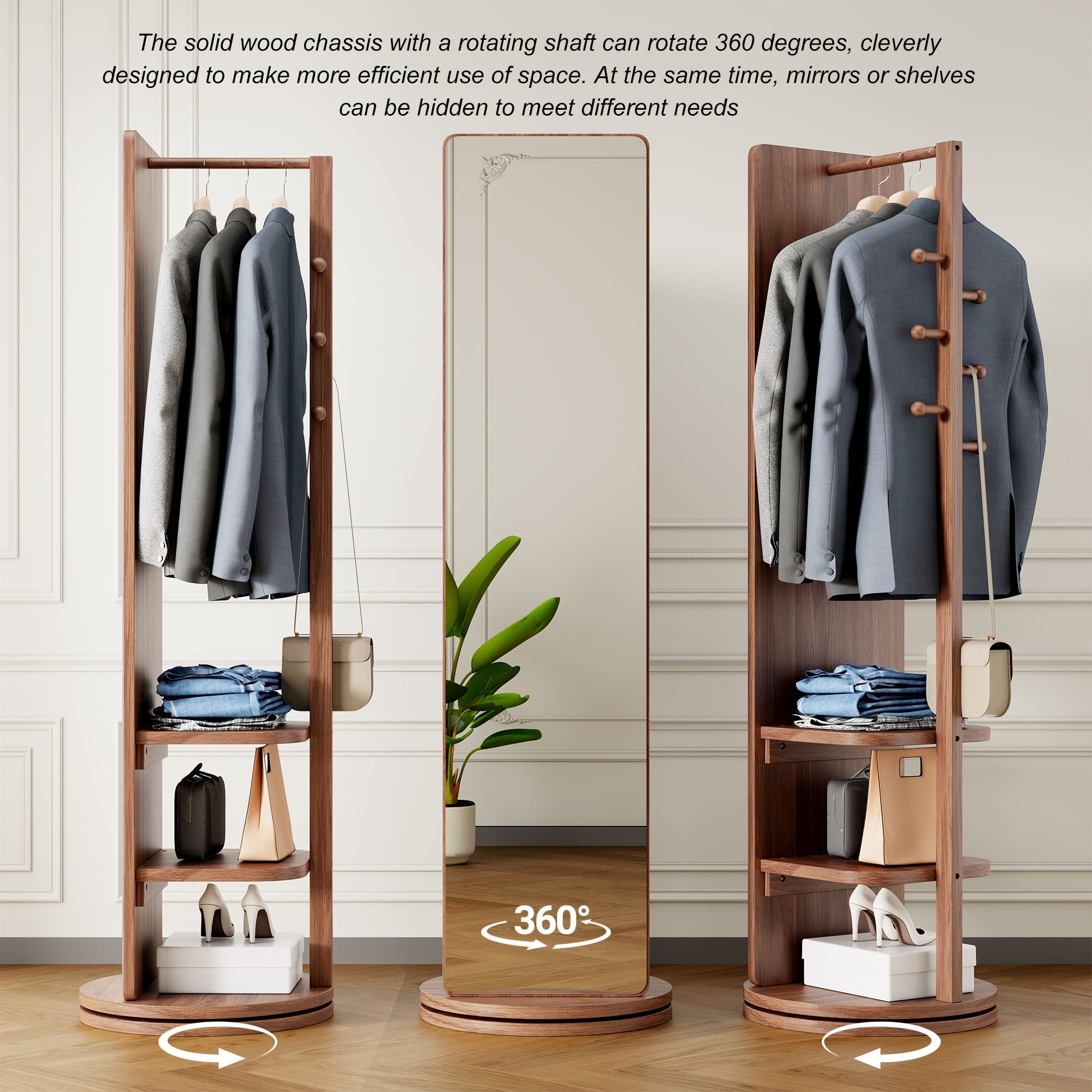 3 In 1 Multifunctional Full-Length Clothing Mirror