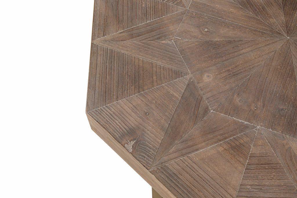 Wood Octagonal Vintage Patchwork Coffee Table